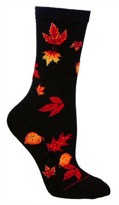 Autumn Leaves on Black LW390
