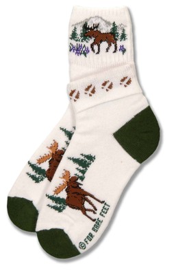Mountain Moose Roll Down Sock