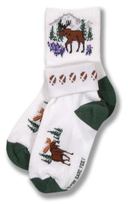 Mountain Moose Kids Roll Down Sock