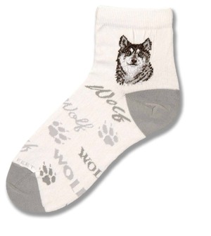 Wolf Words Short Crew Sock