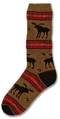 Moose Plaid Sock