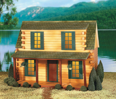 Finished Adirondack Cabin Dollhouse