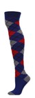 Blueberry Argyle Over the Knee