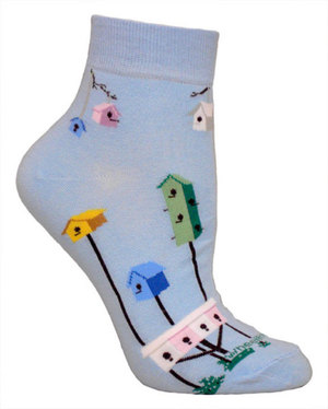 Birdhouses light blue Anklet LW409