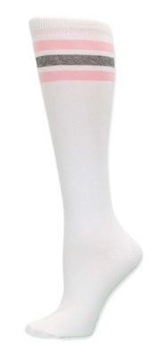 White with Lt Pink /Heather Stripe Tube Sock