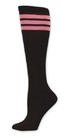 Black with Pink Stripes Tube Sock