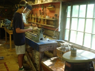 Inside the woodshop