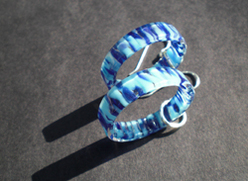 Circles Series French Hook  Pastel and Royal Blue Chunky Mosaic  