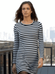 Black and White Striped Zoe Dress