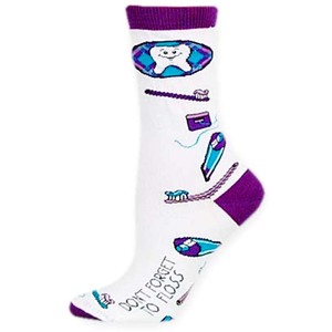 Plaid Oval Tooth Sock