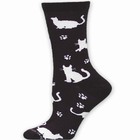 Cat Silhouette Sock Black