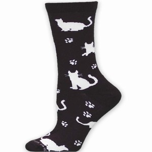Cat Silhouette Sock Black