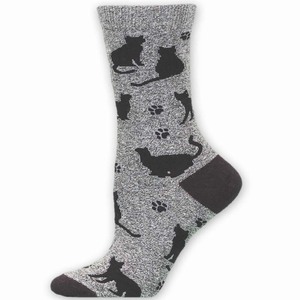 Cat Silhouette Sock Gray