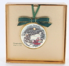 Porcelain Santa & Reindeer Ornament 