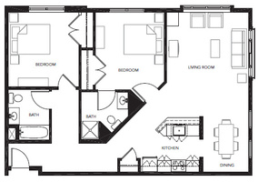 PINE 2bd/2ba floorplan
<br>
85 Winooski Falls Way, Winooski, VT 05404