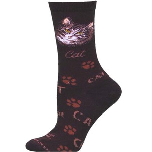 Cat Face with Cat Words Sock