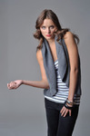 Rib Pointelle Drape Vest
