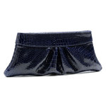 Eve Clutch in Indigo Shiny Baby Croc