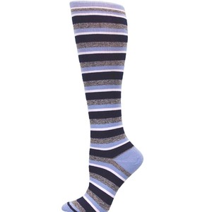Fashion Knee High w/Grey, Lt. Blue, Navy Stripe