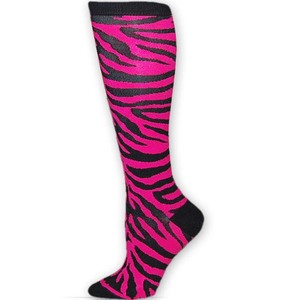 Fashion Knee High Neon Zebra Print