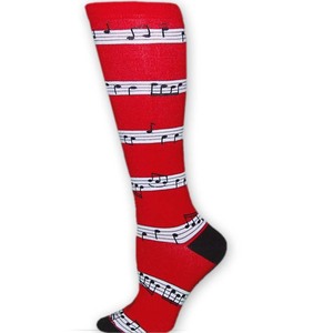 Fashion Knee High Note Stripes Music