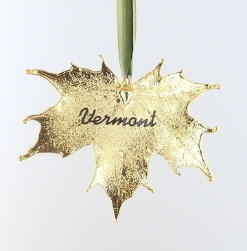 Real Vermont Leaf Ornament