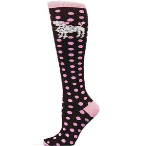 Fashion Knee High White Poodle/Polka Dots