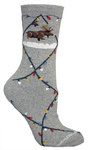 Christmas Lights Moose on gray PH736