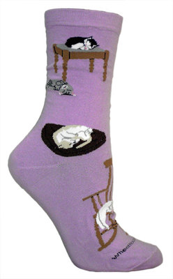Lazy Cats on lavender LW565