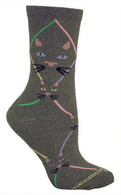 Colorful Cat Faces dk. gray PH970