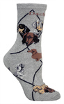 Dachshunds, Three on gray PH1063