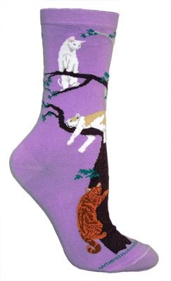 Cats in Tree on lavender LW564