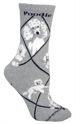 Poodle, White on gray PH1083
