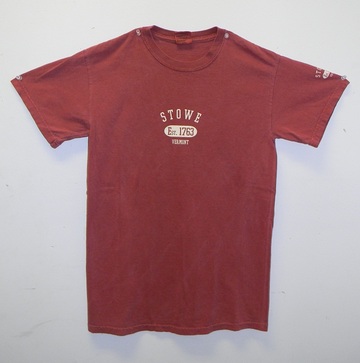 Stowe Vermont Established Tee Shirt- Brick Red