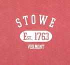 Stowe Vermont Established Tee Shirt- Brick Red
