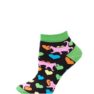 Heart / Cat Repeat Metallic/Blk