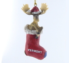 Moose in Stocking Vermont Ornament