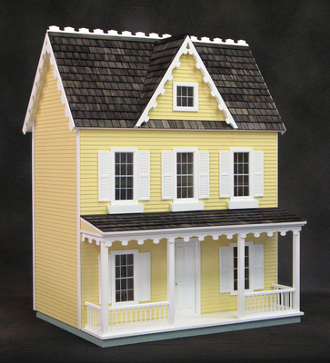 Ready-to-Decorate Vermont Farmhouse Dollhouse in Yellow