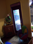 Here is a stained glass window in the door too. And that inspirational chair - a dollar store find.