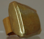 Yellow Fire Agate Trapezoid Shape Ring