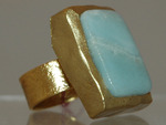 Amazonte Stone Adjustable Ring
