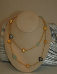 Gold Necklace with Stones and Hearts