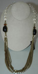 Gerald Yosca Black Stone Multi Chain Necklace
