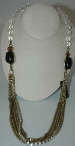 Gerald Yosca Black Stone Multi Chain Necklace