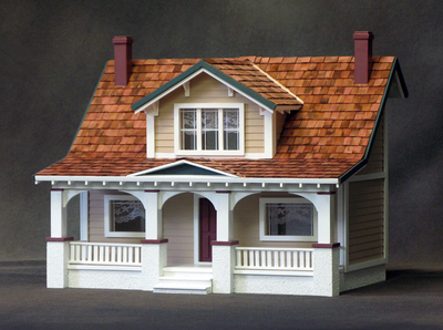 1/2 Inch Scale Classic Bungalow Dollhouse Kit