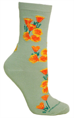 California Poppies on mint LW619