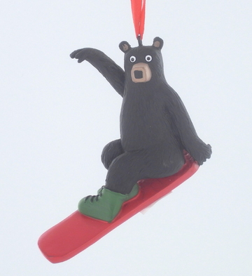 Snowboarding Bear Ornament