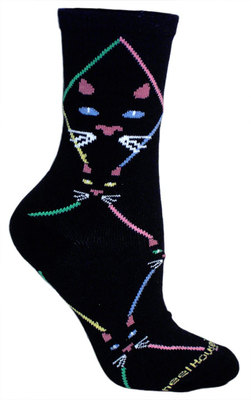 Colorful Cat Faces on black PH1132