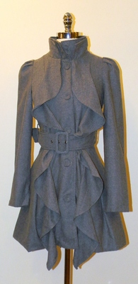 Ruffle Front Coat (3 Colors)