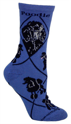 Poodle, Black on indigo PH1136